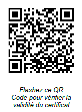 QR code de vérification du certificat AFNOR